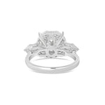 14K White Gold Cluster Baguette & Round Diamond Ring