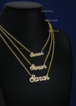 Customizable Small Gold & Diamond Cursive Name Necklace