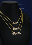 Customizable Medium Gold & Diamond Cursive Name Necklace