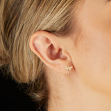 18K Gold 0.6ct Diamond Dragon Fly Stud Earrings
