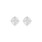 10k Unique Diamond Earrings with Marquise and Round Cut Diamonds