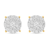 14K Yellow Gold Natural Diamond Luna Cluster Earrings - 0.50 cts