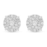 14 Karat White Gold Luna Diamond Cluster Stud Earrings