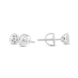 14 Karat White Gold Natural Diamond Flower Stud Earrings 0.30 cts