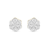 1/2 CT Flower Set Diamond Stud Earrings