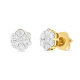 1/2 CT Flower Set Diamond Stud Earrings