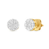 1/2 CT Flower Set Bezel Set Diamond Stud Earrings