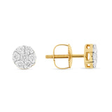 1/2 CT Flower Set Bezel Set Diamond Stud Earrings