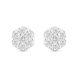 0.70 ct 14k Flower Stud Diamond Stud Earrings