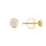 0.25 Ct 14K Gold Diamond Flower Set Stud Earrings