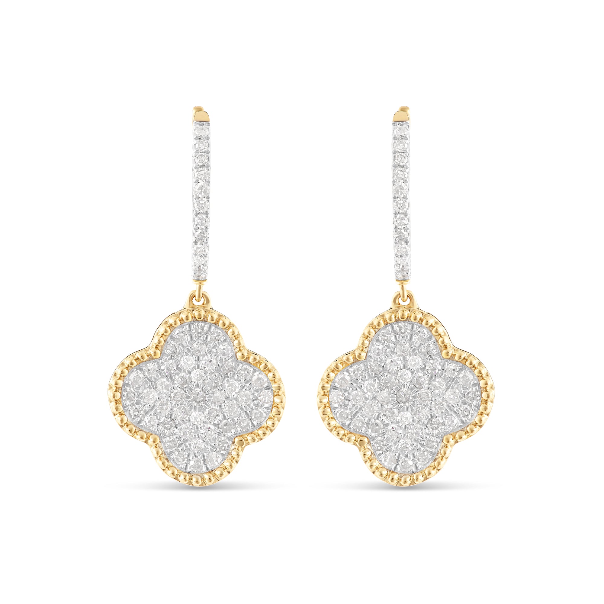 Clove Gold Faceted Gray Illusion Huggie Earrings main image 0