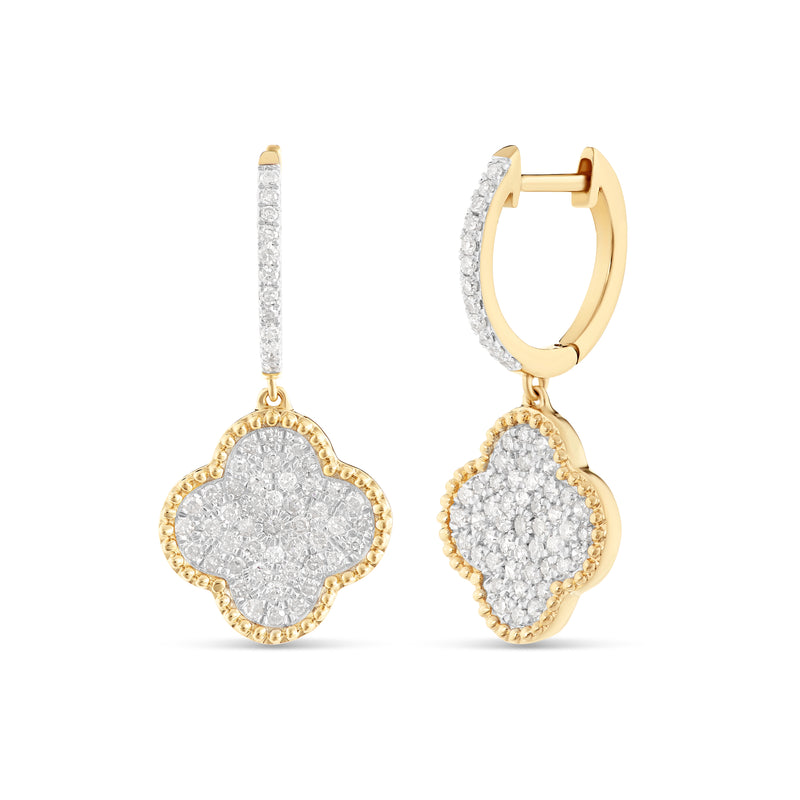 3- Piece Earrings + Necklace + Ring Matching Clover Diamond Set