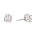 10K Gold 1.13ct Diamond Cluster Stud Earrings