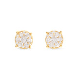10K Gold 0.50ct Diamond Cluster Stud Earrings