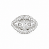14 Karat White Gold Diamond Eye Ring