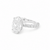 14k White Diamond Oval Engagement Ring