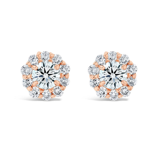 1/2ct Diamond Cluster Studs in Solid Gold