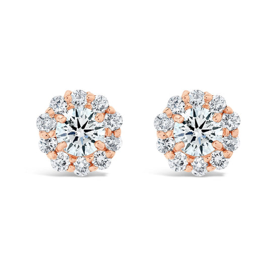 1/2ct Diamond Cluster Studs in Solid Gold
