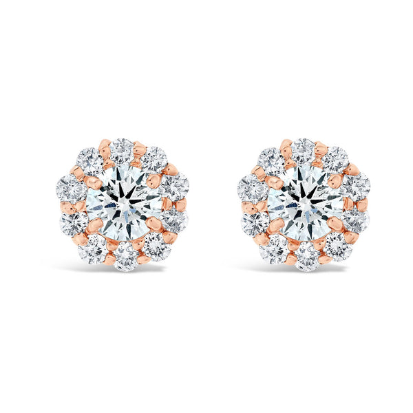 1/2ct Diamond Cluster Studs in Solid Gold