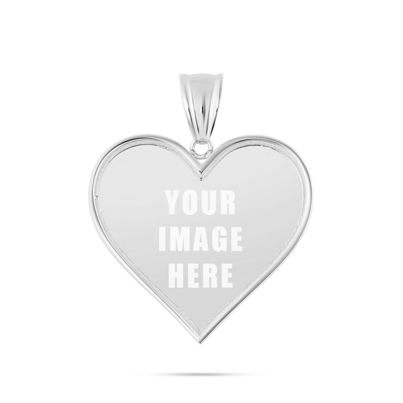 14K Gold Medium Heart Picture Pendant