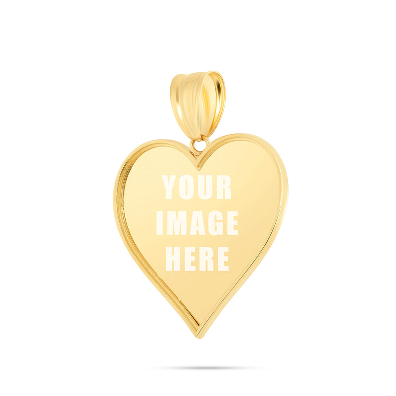 14K Gold Medium Heart Picture Pendant
