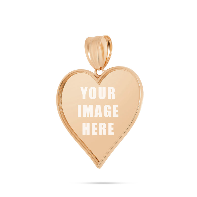 14K Gold Medium Heart Picture Pendant