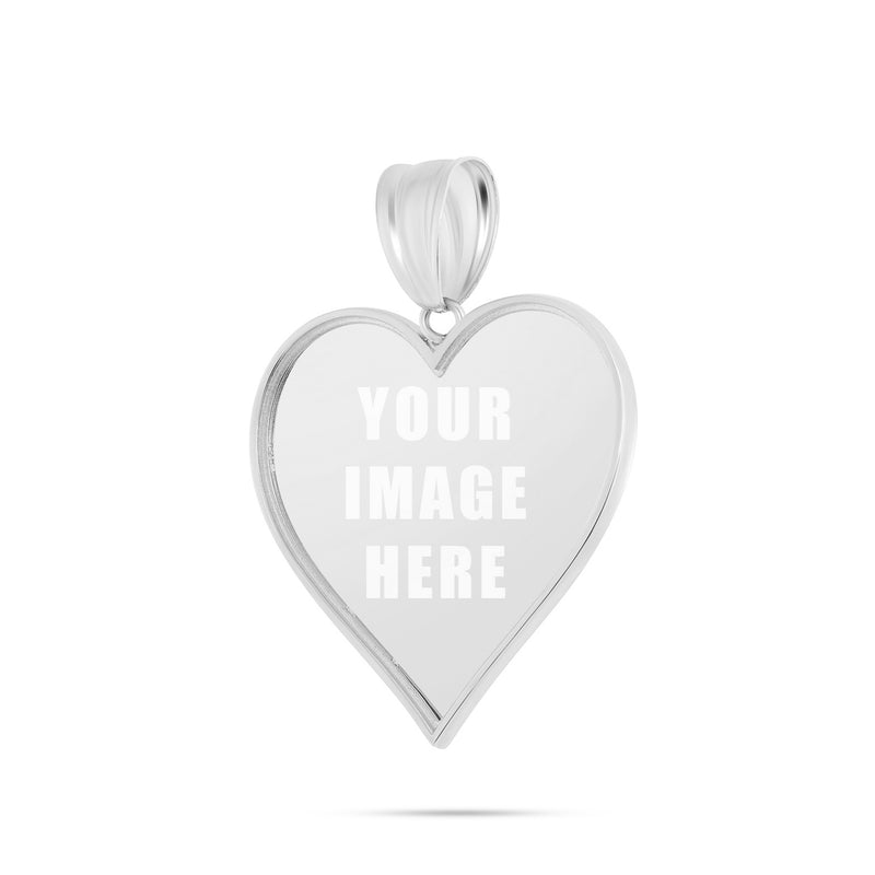14K Gold Medium Heart Picture Pendant