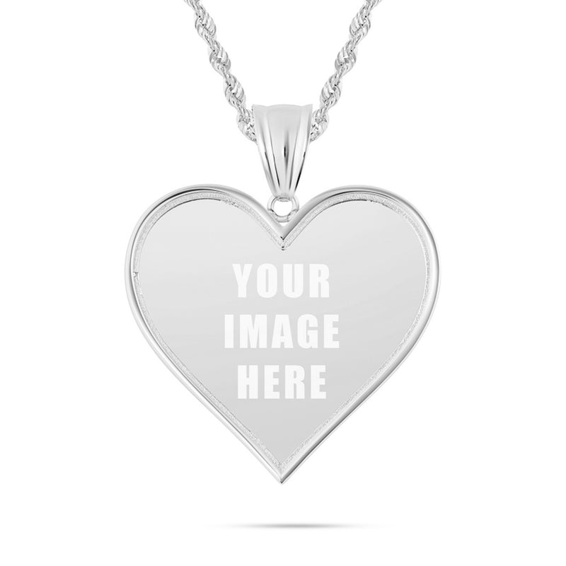 14K Gold Medium Heart Picture Pendant