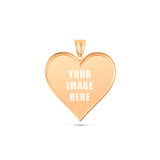 14K Gold Large Heart Picture Pendant