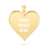 14K Gold Large Heart Picture Pendant