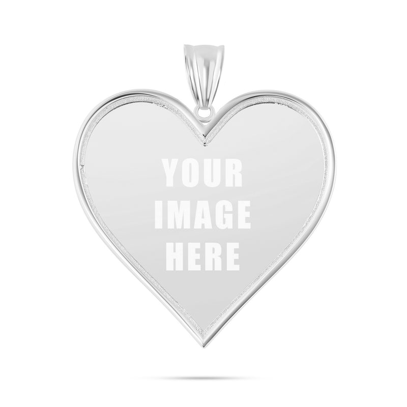 14K Gold Large Heart Picture Pendant
