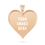 14K Gold Large Heart Picture Pendant