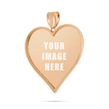 14K Gold Large Heart Picture Pendant