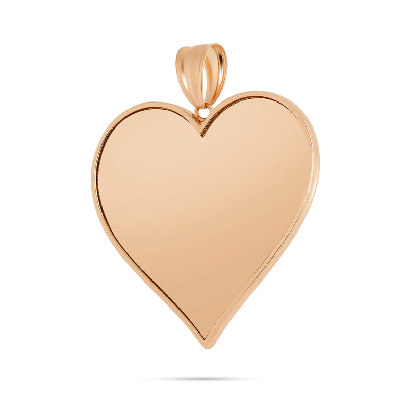 14K Gold Large Heart Picture Pendant