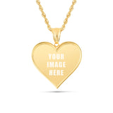 14K Gold Large Heart Picture Pendant