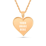 14K Gold Large Heart Picture Pendant