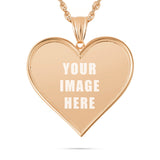 14K Gold Large Heart Picture Pendant