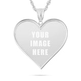 14K Gold Large Heart Picture Pendant