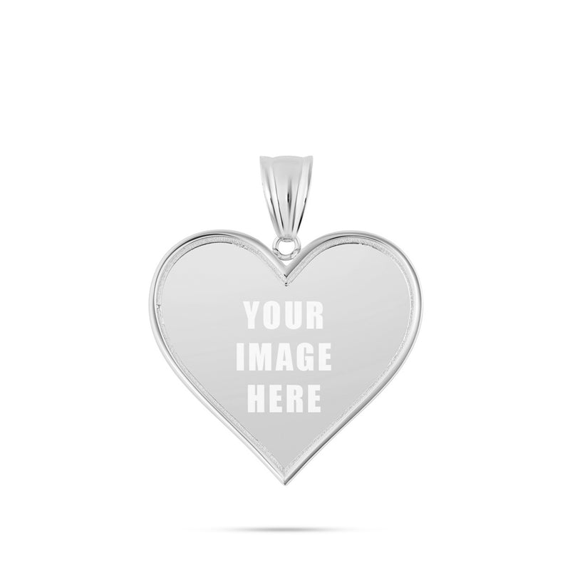 14K Gold Small Heart Picture Pendant