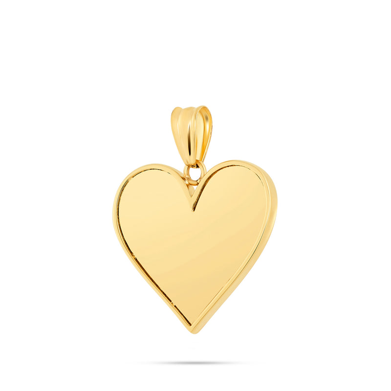 14K Gold Small Heart Picture Pendant