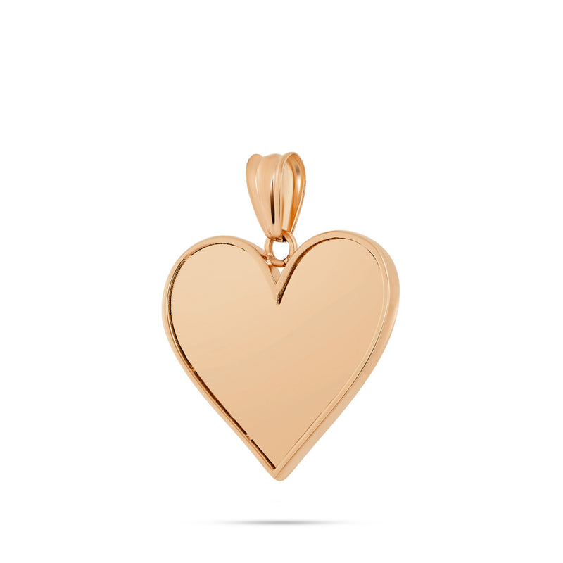 14K Gold Small Heart Picture Pendant