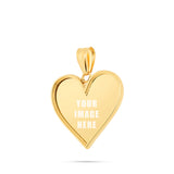 14K Gold Small Heart Picture Pendant