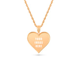 14K Gold Small Heart Picture Pendant