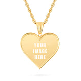 14K Gold Small Heart Picture Pendant