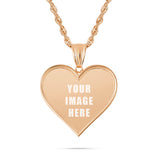 14K Gold Small Heart Picture Pendant