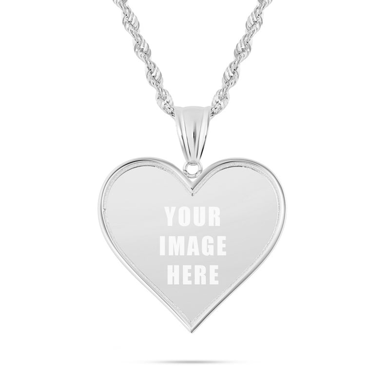 14K Gold Small Heart Picture Pendant