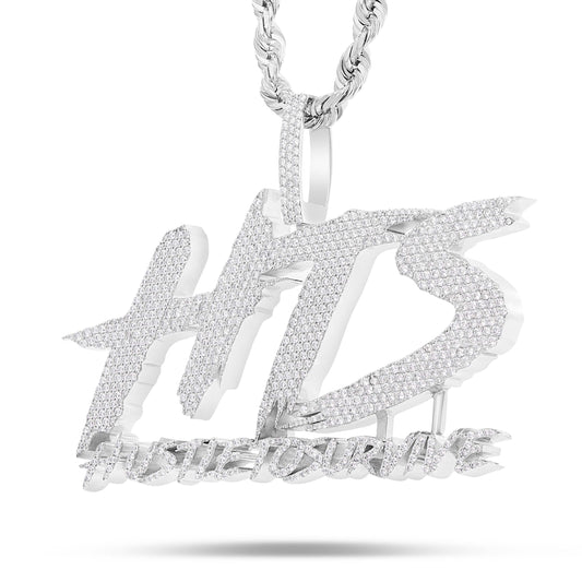 10K White Gold "HTS" Custom Diamond Pendant