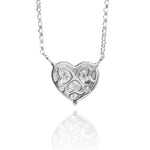 14k White Gold 0.30ct Diamond Cluster Heart Necklace