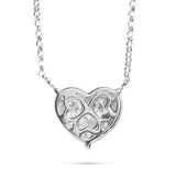 14k White Gold 0.30ct Diamond Cluster Heart Necklace
