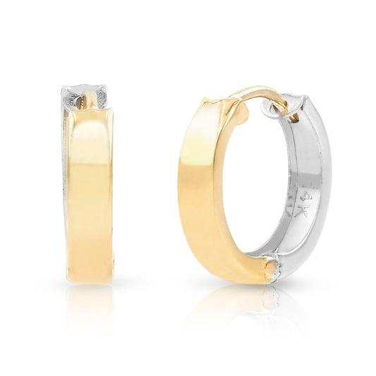 14k Reversible Gold Huggies